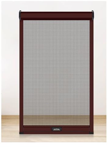 Genérico Mosquitera Enrollable - Marco de Aluminio, diseño Discreto desplegable, Malla Fina - Compatible con Ventanas abatibles corredizas(Dark Brown,40x90cm/15.7x35.4in)
