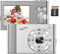 16X Digital Auto Focus 2.4 Inch IPS Screen CMOS 48M 4K Video Multi-Functions Compact Digital Camera with Built-in Flash Rechargeable Battery 32GB Memory Card for Kids Teens Gift