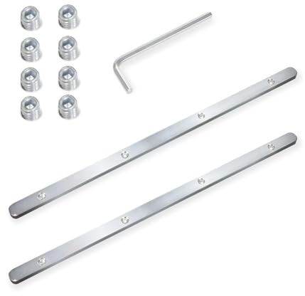 Track Saw Guide Rail Connector Set for Festool 71358, Self-Aligning Design for Seamless Long Cuts, 2-Pack, Heavy-Duty Steel, T-Slots