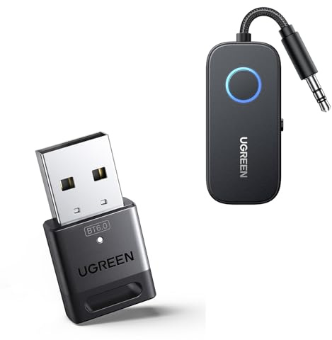 UGREEN Bluetooth 6.0 Adapter Bundle with Bluetooth 5.3 Transmitter Receiver