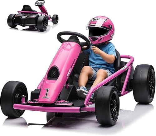 ZoomBuggy 24V Elektro Go Kart Für Kinder 8 Bis 12 Jahre Outdoor Drift Kart Mit 2x300W Motoren Musik Und Sanftanlauf