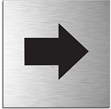 Schild Richtung links rechts Türschild 120 x 120 mm Aluminiumschild selbstklebend Nr.17168-S