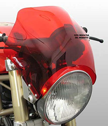 Puig 2127R Short Windscreens for Round Headlights specific design, Red