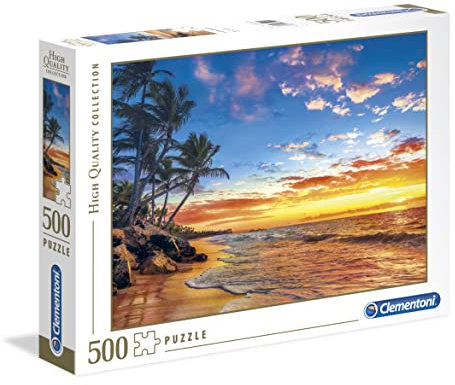 Clementoni 35058 Paradiesstrand – Puzzle 500 Teile ab 9 Jahren, buntes Erwachsenenpuzzle mit kräftigen Farben, Geschicklichkeitsspiel für die ganze Familie, schöne Geschenkidee