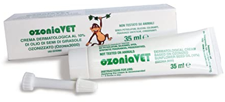 INNOVARES OzoniaVet Creme für die Haut und Tiere, Hautveränderungen, ohne Konservierungsstoffe, beruhigend, pflegend, 10% ozonisiertes Sonnenblumenöl, 35 ml
