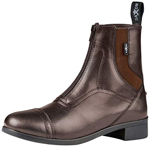 Saxon -Syntovia - Stivali da Equitazione con Cerniera - Unisex (39 EU) (Marrone)