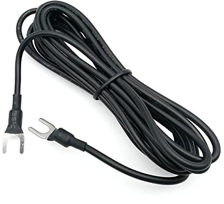 AOTWD Phonograph Turntable Ground Wire, Black Plastic, Eliminates Hum, For Technics, 6-in Wire with Spade Lugs