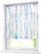 Voile Raffrollo mit Wellen Druck Design Rollos Schlaufen Transparent Vorhang (BxH 100x140cm, Blau mit U-Haken)