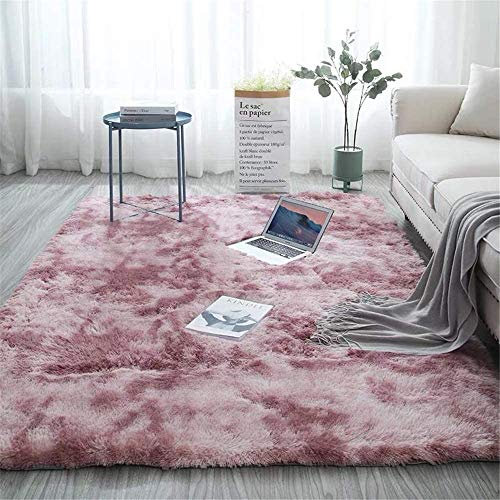 Catalpa Blume Rosa Hochflor Shaggy Teppiche Langflor Wohnzimmer Pflegeleicht 160x230cm