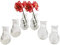 Kleine Vase 6er Set - Glasflasche, Tischdekoration, Glasvase, Landhaus Deko, Gastronomie, Klarglas (Petite XS 8x5 cm)