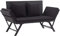 vidaXL Gartenbank mit Auflagen Sonnenliege Sitzbank Bank Gartenliege Liege Gartenmöbel Parkbank Balkonbank Terrasse 176cm Schwarz Poly Rattan