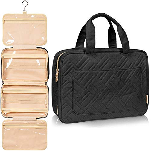 BOACAY Trousse de Toilette Grande Capacité Femme, Fille, Enfant, Sac de Voyage Cosmétique à Suspendre, Vanity Souple pour la Douche ou Maquillage