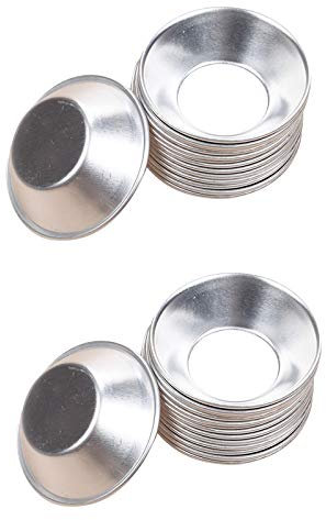Molde de aluminio para tartas de Quiches de Huevos, Moldes antiadherentes para magdalenas, magdalenas, pudín, herramientas de cocina forradas para tartas, quiches, tartas de frutas(20 unidades)