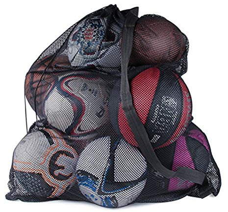 Ball Net Bag Football Carry Sack, Durable Mesh Volleyball Carrying Bag for Basketball Soccer Rugby Net Ball Carrying Storage Sack (28.35 x 39.37 Inch)