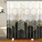 Grauer Marmor-Badevorhang 180x200 (BxL) Geometrischer Diamant-Duschvorhang Sechseckige Waben-Badezimmervorhänge für Bienenstock-Sechskant-Gittervorhang für Badewannen Metallic-Streifenvorhang