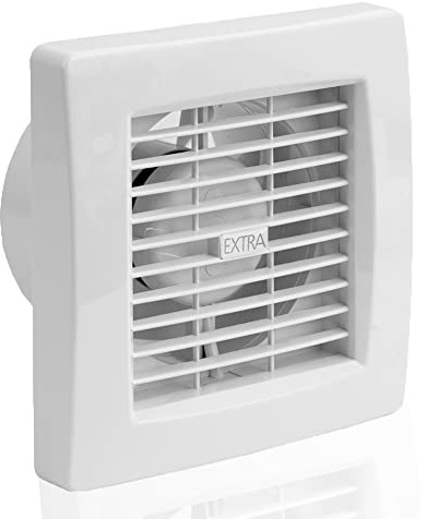 EUROPLAST Badlüfter 120 mm Abluftventilator mit elektrischem innenverschluss Wandventilator für lichtschalter küche, garage, wc. X120Z