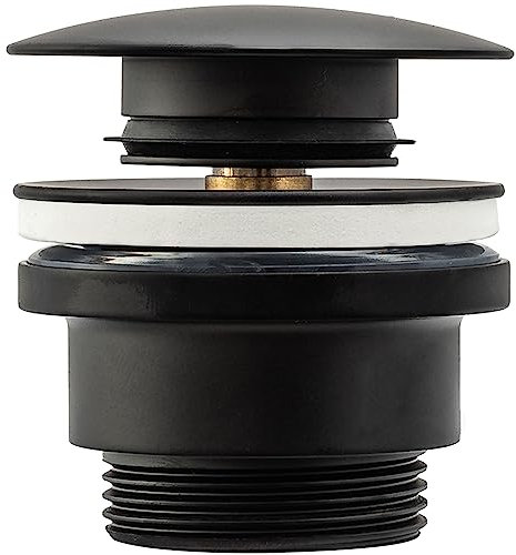 Rea Waschbeckenstöpsel universal Click-clack Black Pop-Up Ablaufgarnitur für Waschbecken & Waschtisch (Schwarz)