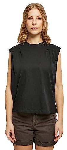 Urban Classics Damen Ladies Organic Heavy Pleated Shoulder Top Black, 5XL