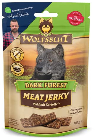 Wolfsblut - Meat Jerky Dark Forest mit Lamm, Kaninchen & Wild 6 x 80 g - Hundesnack - Hundefutter - Getreidefrei