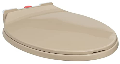 WIFESE Abatant WC à Fermeture en Douceur Beige Ovale 46x34 cm Siège de Toilette Nettoyer Lunette de Toilette Cuvette Toilette Planche WC Mécanisme de Libération Rapide pour Restaurant Hôtel