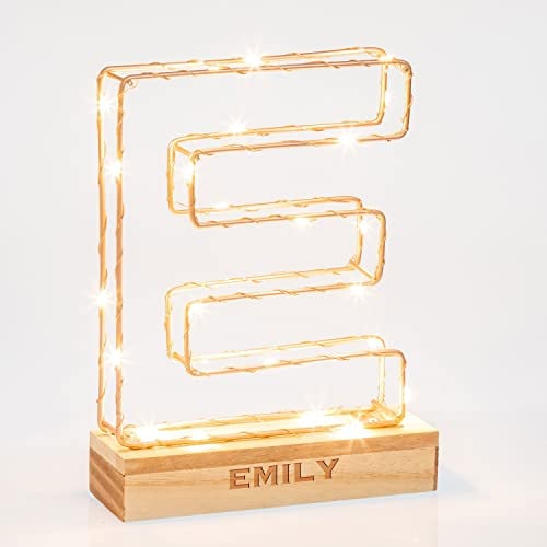 Echo Three Personalised Light Up Letter Light E | Custom Name Copper Light Up Letter E | Bedroom Living Room Lighting Ideas | LED Alphabet Light