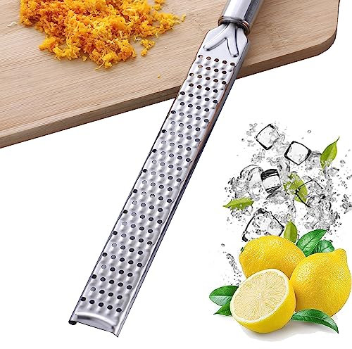 MINGZE Zitrone Edelstahl Zester Reibe Orange Citrus Küchenschäler Werkzeug mit Kanalmesser, Edelstahl - Premium Sabatier Küchenchef Werkzeug Handheld Obst Orangenschäler Küchenwerkzeuge