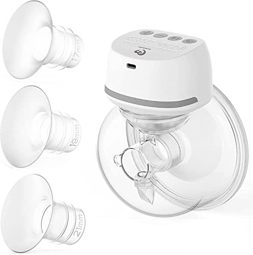 Bellababy Milchpumpe Elektrisch Tragbar,Milchpumpe Elektrische Tragbare Geräuscharm und Schmerzlos,4 Modi und 6 Stufen Saugen,Neues Upgrade Milchpump mit 4 Modi und 9 Stufen,3 Plugins:17mm,19mm,21mm