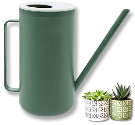 homiez Gießkanne Mug 1500ml 1,5l für Zimmerpflanzen/Balkon/Drinnen aus Kunststoff, mit langem Ausgießer für Bewässerung von Blumen, Haus, Innen, Außen und Garten