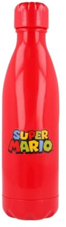 My sweety pop - Gourde - Plastique – enfant – Adulte – Ado - Repas – 25,3 cm – 560 ml - Hydratation - Idée Cadeau – Bouteille - Rouge - Mario