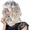 Besforta Langer Hijab-Schal mit Blumenstickerei, Spitze, Muslimischer Turban, einfarbig, Kopftuch, Weiss/opulenter Garten, Large