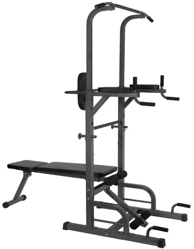 ALLINLIFE Maquina Dominadas,Estación de Dominadas Estación de Musculación Multifuncional,Barra de Dominadas para Gimnasio en Casa,Torre de Gimnasio de Entrenamiento Multifuncional Fitness