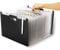DoocliB Fächermappe A4, Expandable Pockets, 24 Compartments, Portable,Accordion Folder, Sorting Folder for Home or Office Documents(Schwarz-24)