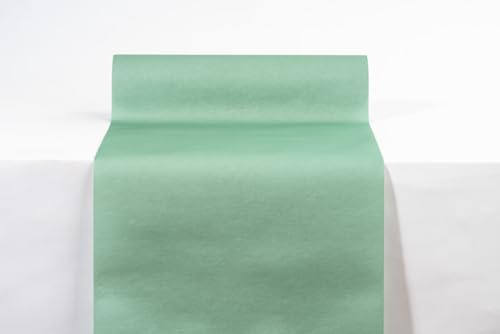 Sovie HOME Tischläufer in EUKALYPTUS aus Linclass® Airlaid 40 cm x 4,80 m – Einweg Tischband im modernen Naturdesign, reißfest & stoffähnlich, ideal für Feste & Hochzeiten