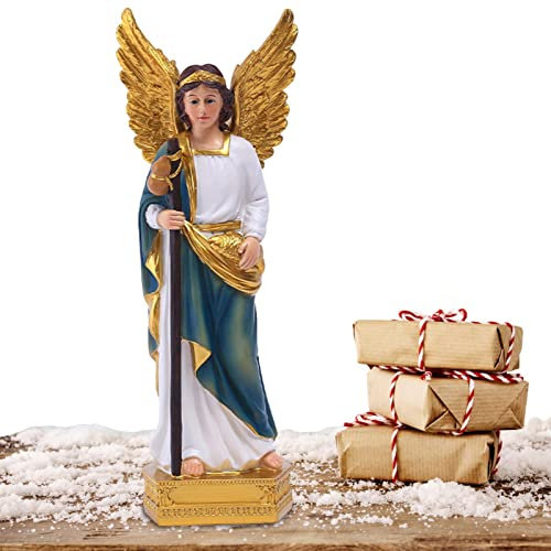 Tischdekoration Engel – Statue Erzengel Saint Raphael Aus Kunstharz – Statue Erzengel Saint Rafael Raphael | St. Raphael Schutzpatron | Festival Supply Weihnachtsfigur Für Zuhause, Auto Und Krankenhau