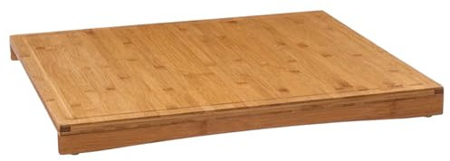 TIENDA EURASIA - Cubre Vitrocerámica | Tabla de Cortar de Cocina de Bambú Multiusos | Función de Protector de Vitrocerámica | 2 Medidas Disponibles | (Grande - 52 x 58 x 4,3 cm)