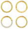 Lantine 4 Stück 16g Septum-Piercing G23 Titan Scharnier-Segment-Clicker Gold Helix Piercing Ring Knorpel Conch 10mm