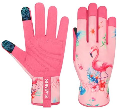 SLARMOR Gartenhandschuhe Arbeitshandschuhe Damen Geschenk Gartenliebhaber | Mikrofaser-Material, Touchscreen-Funktion, Rosenhandschuhe Damen Dornenfest, Garten Geschenk, Handschuhe für Gartenarbeit