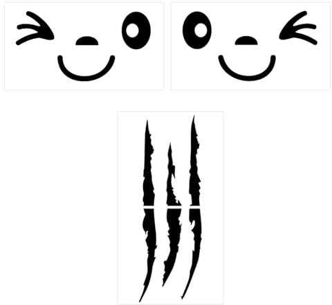 DHSBGWSX 1 paio di adesivi per auto emoticon 1 paio di adesivi per fari, divertenti adesivi per auto, adesivi per camion, adesivi per specchietto retrovisore auto