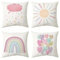 4er Set Kissenbezug 50x50cm , Baumwolle Leinen Dekokissen Kissenbezüge Sofakissen Dekorativ Kissenhülle Zierkissenbezüge für Sofa Schlafzimmer Wohnzimmer Auto Couch Zuhause Dekor Regenbogen,20x20inch