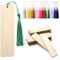 24 Stück Blanko Lesezeichen Holz Mit 24 Farben Quasten, Personalisiert für Kinder Erzieherin, Mit Löchern für DIY-Basteleien, Geschenkanhänger, Urlaubsgeschenke, Partydekorationen