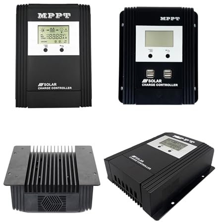 LEPREM 10A 20A 30A 40A 50A 60A MPPT Solar Charge Controller 12V/24V Auto Recognition Panel Battery Regulator Intelligent LCD Display(40A)