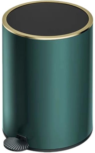 Pedal Bin Round - Stainless Steel Pedal Bin With Lid - Household Rubbish Bin For Bathroom, Kitchen & Office - Rustproof Dustbin With Removable Plastic Container - Garbage Can(Green,12L)