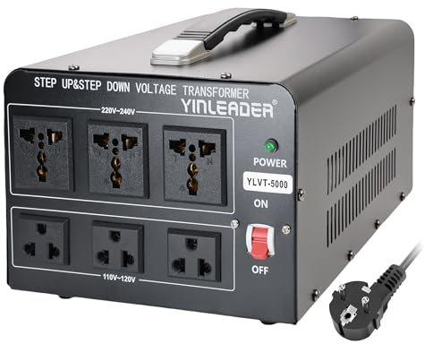 Yinleader 5000VA 110V USA Spannungswandler Ringkern-Transformator- In: 110V oder 220V / Out: 110V und 220V