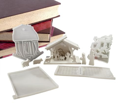 Stampo in Silicone per la scena della natività - Set di per decorazione della scena della natività, stampo per la casa di scena della natività per la decorazione della casa in resina