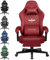 GTPLAYER Gaming Stuhl Stoff Gaming Chair Ergonomisch Bürostuh PC Stuhl, 150kg Belastbarkeit, Verstellbarer und Drehbarer Schreibtischstuh mit Federsitzkissen und Fußstütze, Rot
