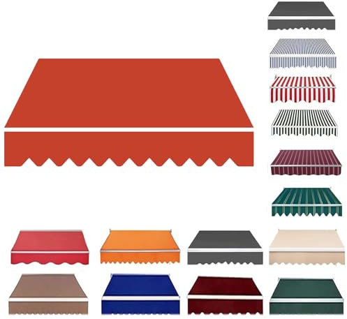 XUOUP Waterproof Awning Replacement Fabric (Without Frame) with UV Protection Polyester Canopy ClothRetractable Patio Sun Shade Replacement Canopy for Window Door,4×3m(157×118in,Orange red