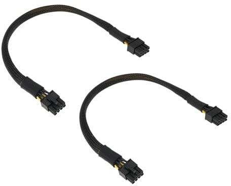 The Lord of the Tools 2 Stück 8-poliges auf 8-poliges Stromkabel GPU-Adapterkabel Ersatz Kompatibel mit Dell R730 Zu Nvidia K80 M40 M60 P40 P100 PCIE (35 cm)