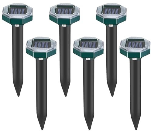 Solar Maulwurf Vertreiber,Mole Repellent, Wasserfester Maulwurfsvertreiber Ultraschall Maulwurfschreck zur Vertreibung von Maulwürfen, Erdhörnchen und Wühlmäusen aus Gärten und Grünanlagen (6)
