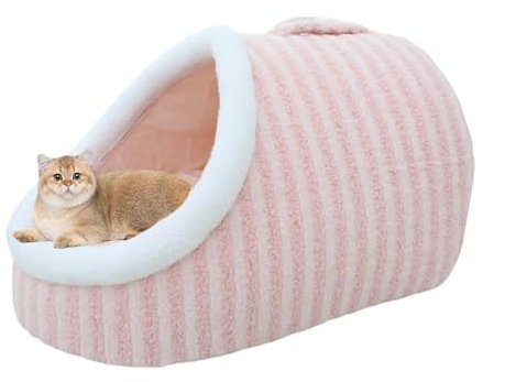 Cozy Hideaway - Cama para mascotas para perros y gatos, cama cálida para perros, cama para mascotas con cubierta, cama de felpa cálida para dormir, suministros para mascotas
