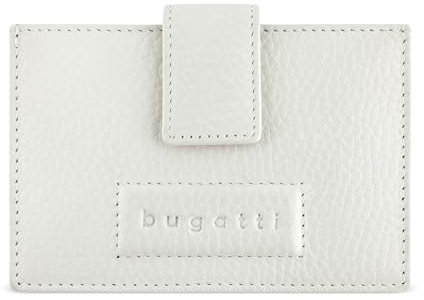bugatti ELSA Kartenetui aus Rindsleder, Kartenhalter zum Auffächern in weiß